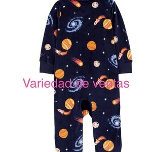 Space-Themed Navy Pajama Onesie